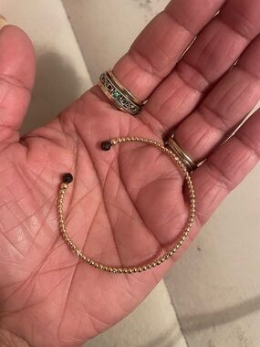 14 k lightweight Gold Beaded Adjustable Bracelet - Women Jewelry